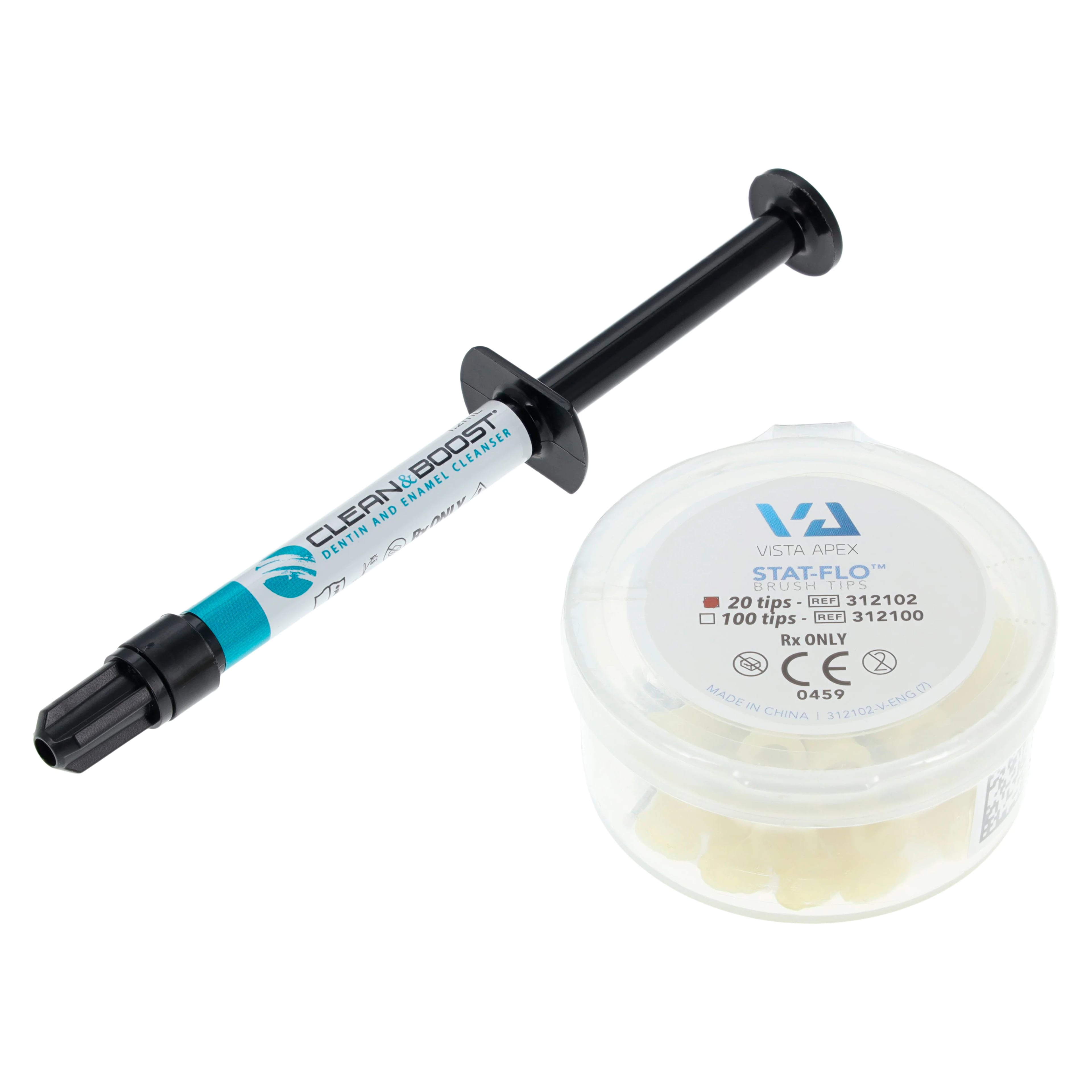 Clean & Boost Dentin and Enamel Cleanser Liquid, 1.2 mL Syringe, 5/Pk with 25 Stat-Flo Tips, 90057