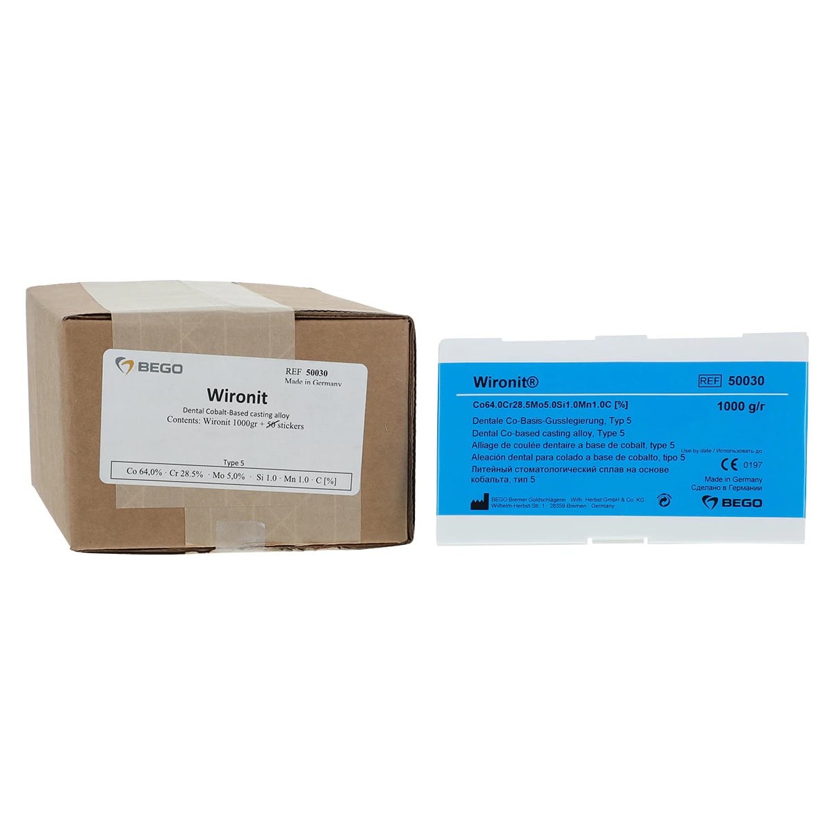 Wironit Cobalt-Chromium Alloy for Partial Dentures, 1 kg (35 oz), Bego