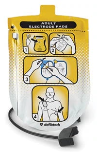 Defibtech Lifeline AED Adult Replacement Defibrillation Pad Set, 2/Pkg, DDP-100