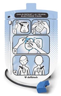 Defibtech Lifeline AED Pediatric Defibrillation Pad Set, DDP-200P, 2/Pkg