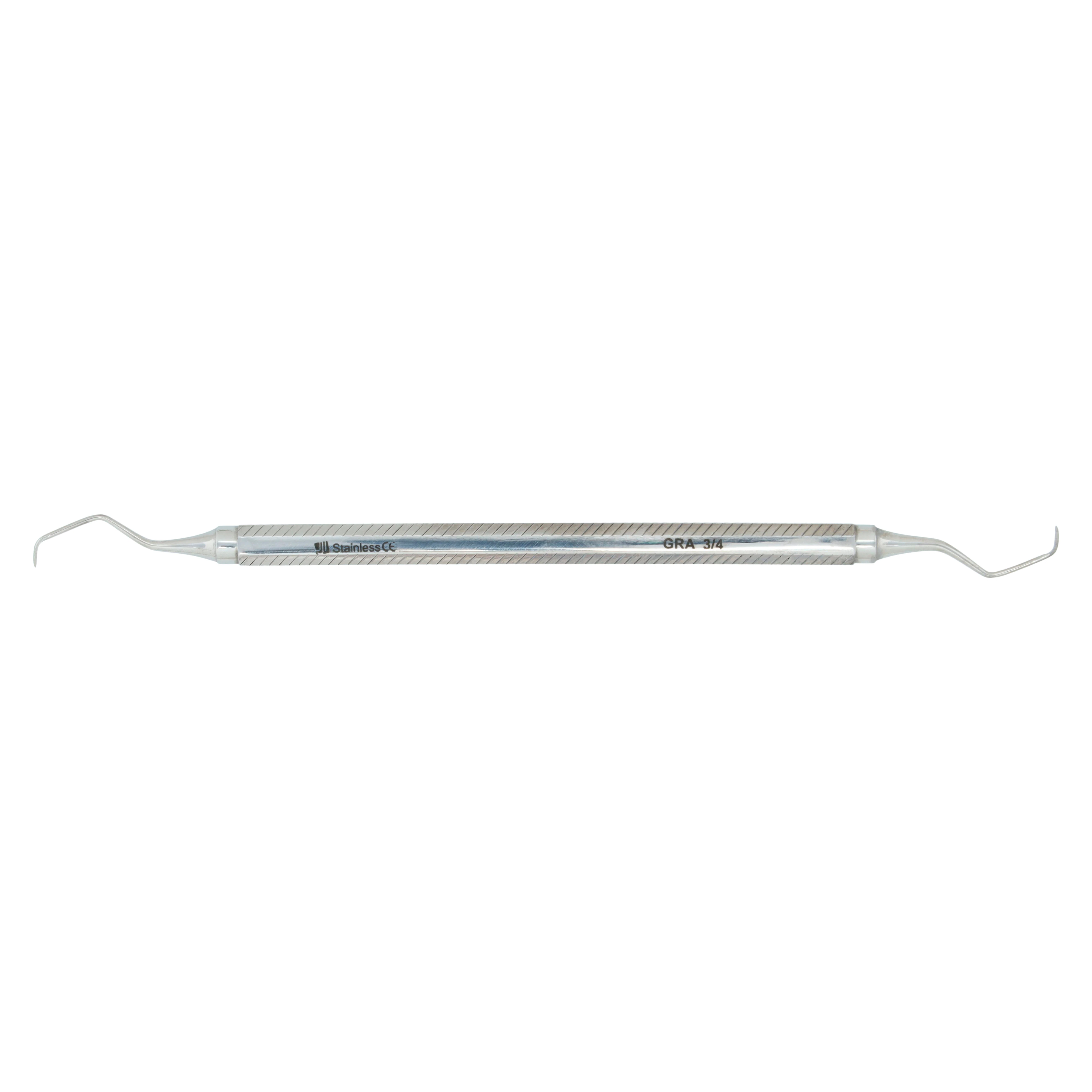 J&J Instruments Gracey Curette #3/4, Double End, Standard Handle, Stainless Steel, 11-634