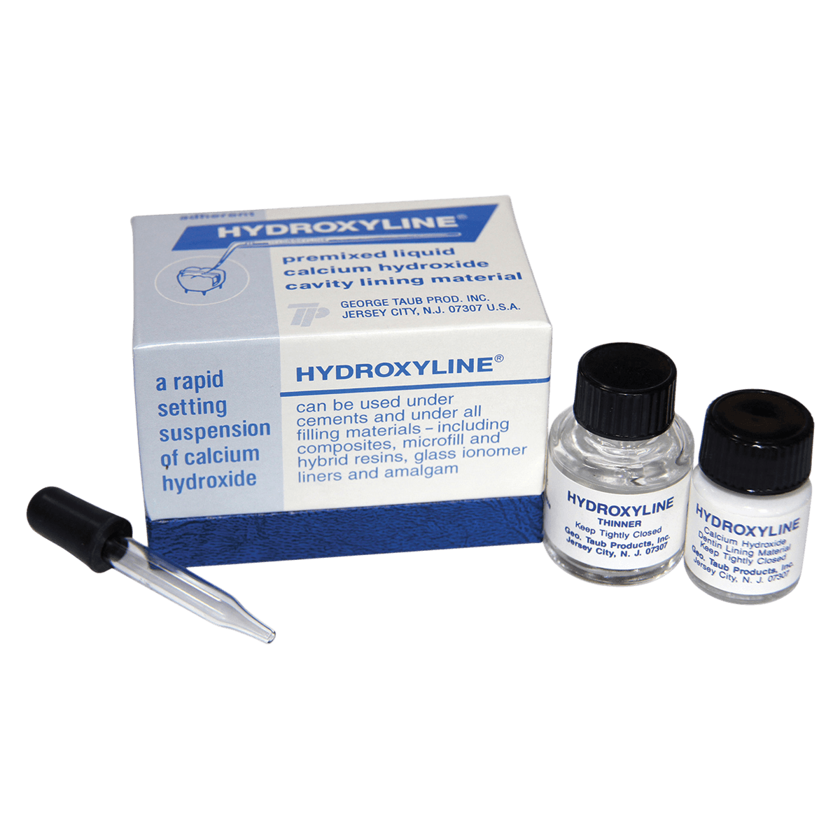 Hydroxyline Cavity Liner Kit, White, 6cc Liquid Base, 12cc Thinner, Eye Dropper