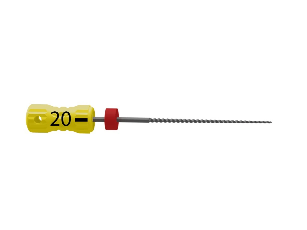 MicroMega B6 K-File, Size #20 (N020), 25 mm, Stainless Steel, Sterile, 0.02 Taper, Pack of 6, 60029730