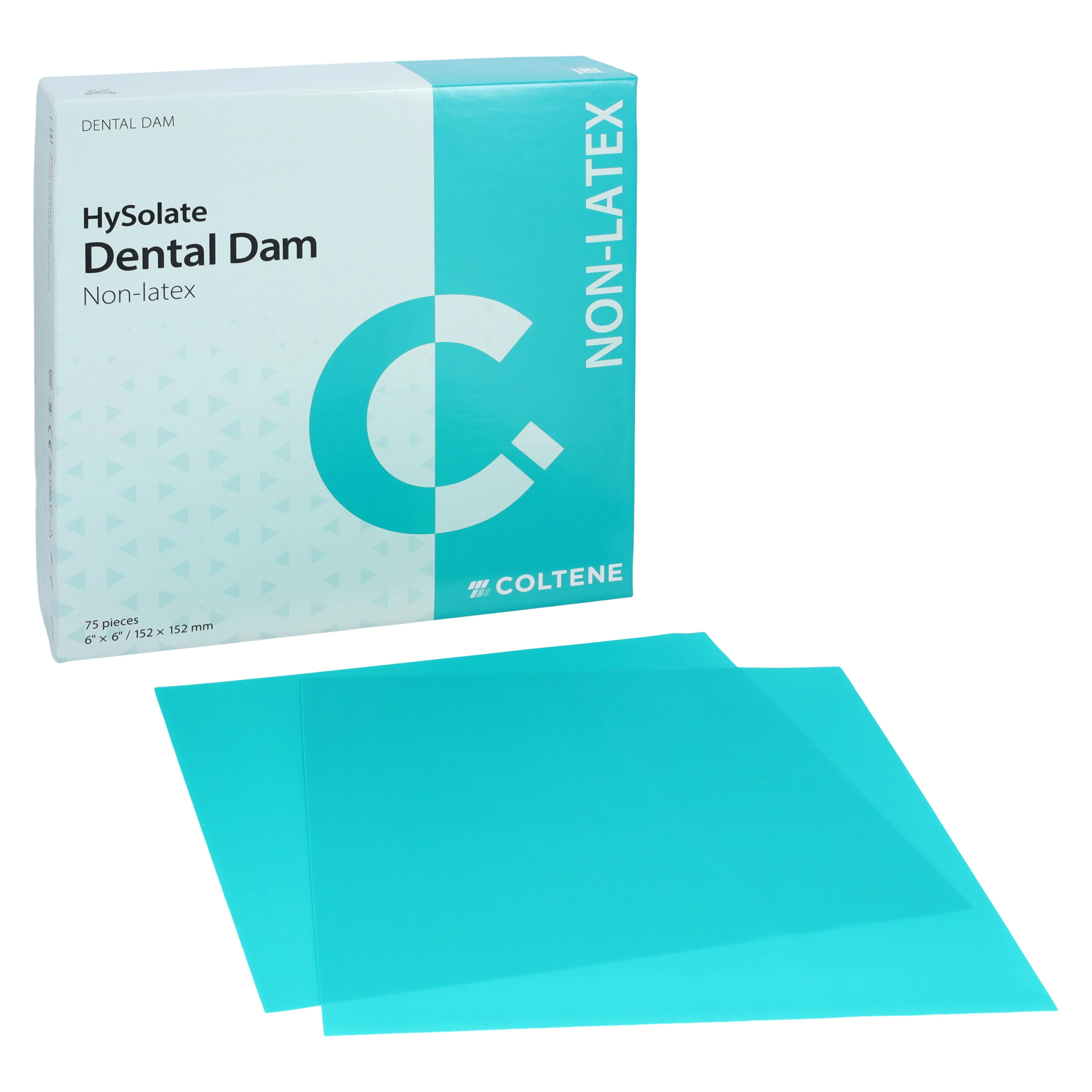 Hygenic HySolate Non-Latex Dental Dam, 6" x 6", Medium, Green, 75/Box, H09106