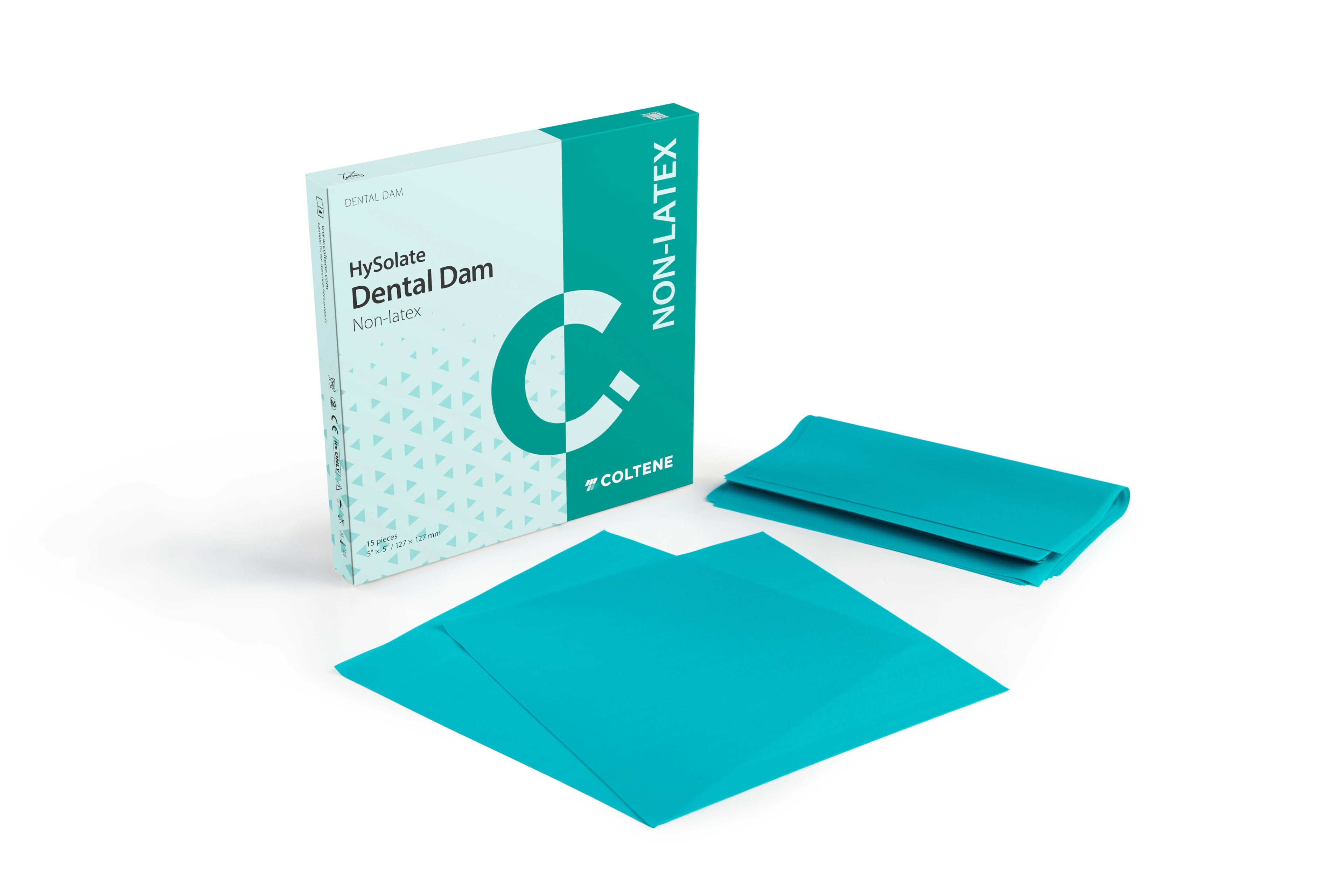 Hygenic HySolate Non-Latex Dental Dam, 6" x 6", Medium, Green, 15/Pk, H09105