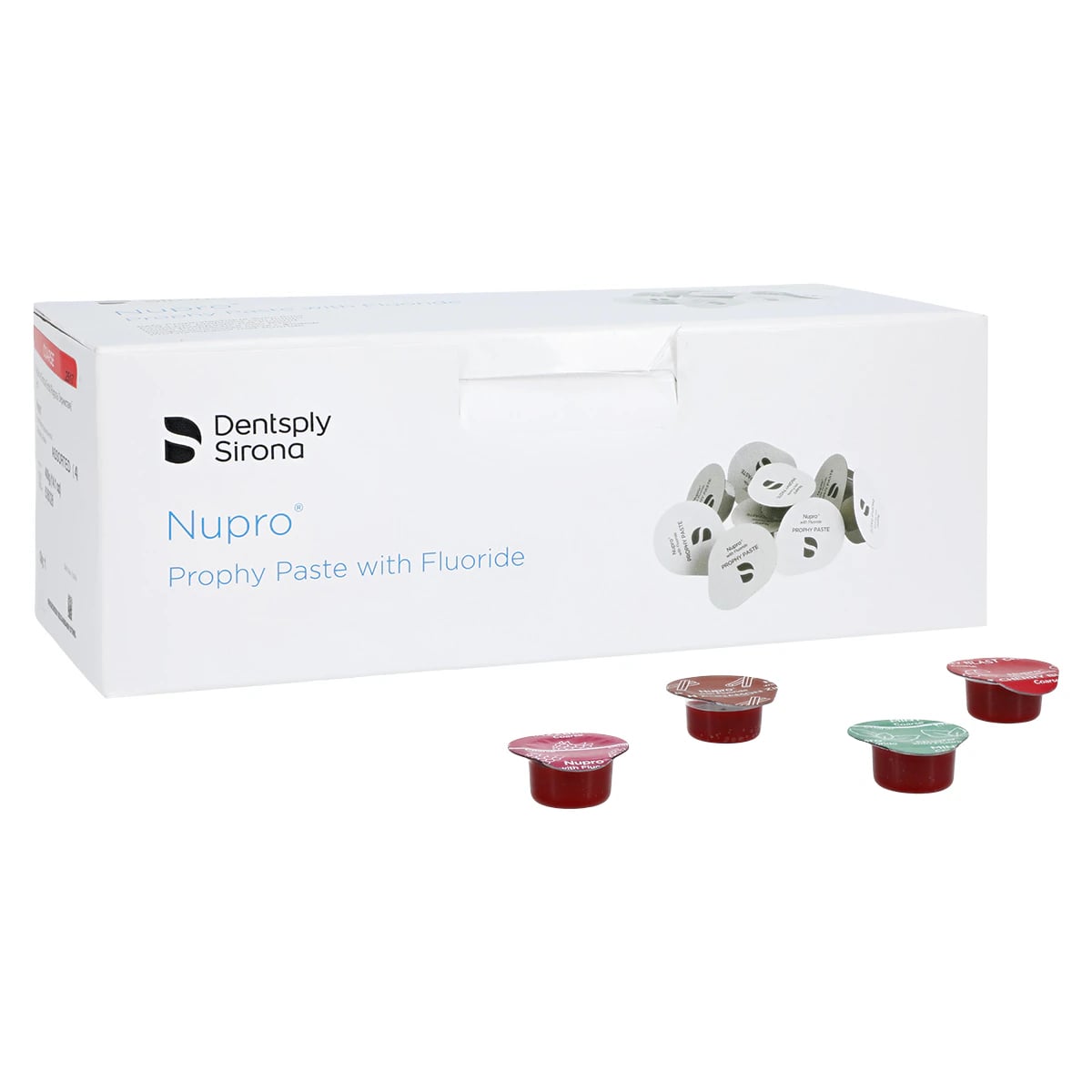 NUPRO® Prophy Paste, Coarse Grit, Adult Variety Pack with Fluoride, 200 Single-Dose Cups (50 each Cherry, Mint, Razzberry, Zinnamon), 638028