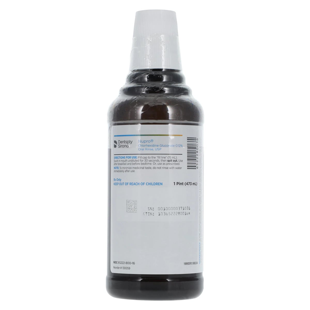 NUPRO Chlorhexidine Gluconate 0.12% Oral Rinse, Mint, 16 oz Bottle, 130059