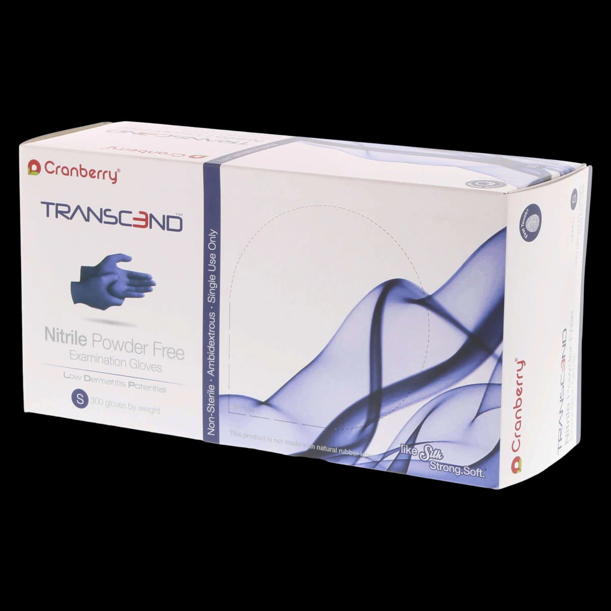 Cranberry Transcend Nitrile Powder-Free Exam Gloves, Small, Matte Blue, 300/Box, CR3366
