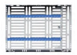 Nordent Large Sterilization Cassette, 18 Instruments with Divider, Raspberry/Fuchsia, Stainless Steel, 8"W x 11"L x 1.25"H