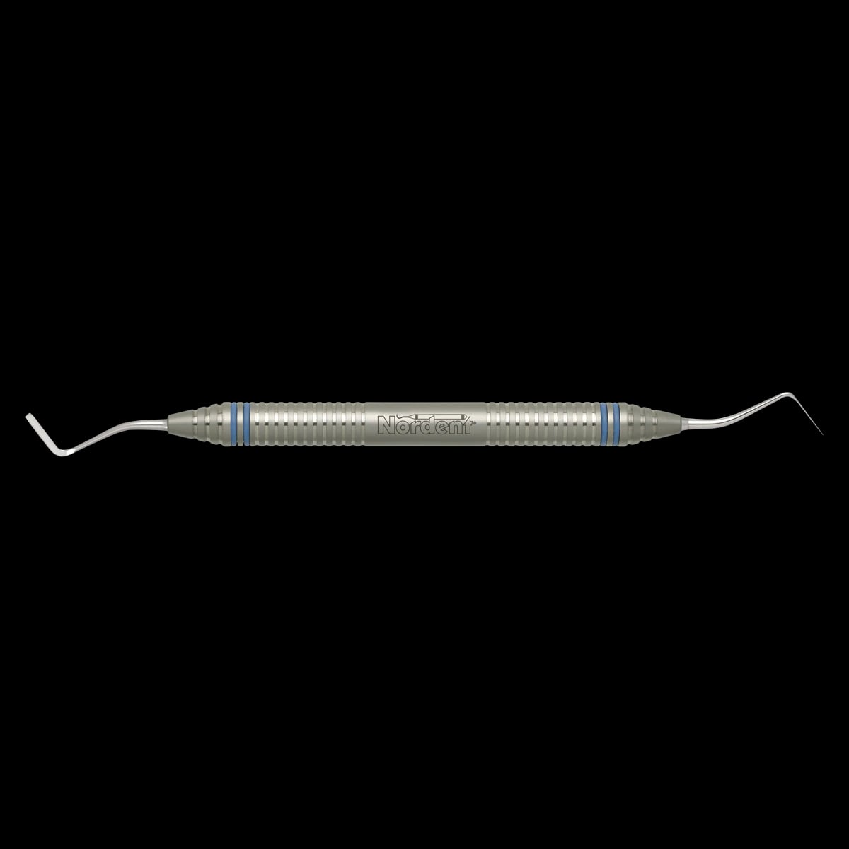 Nordent Gingival Cord Packer #N122 Plain Tips, Opposing Angles, DuraLite ColorRing Handle