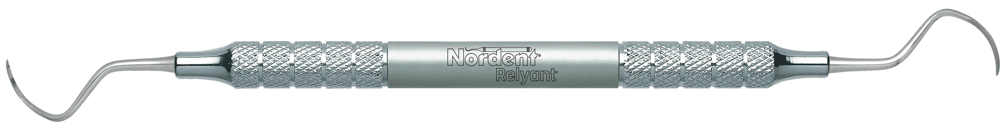 Nordent Relyant Anterior/Posterior Sickle Scaler, Remington #3-4, Double-End, Relyant #6 Handle, Stainless Steel