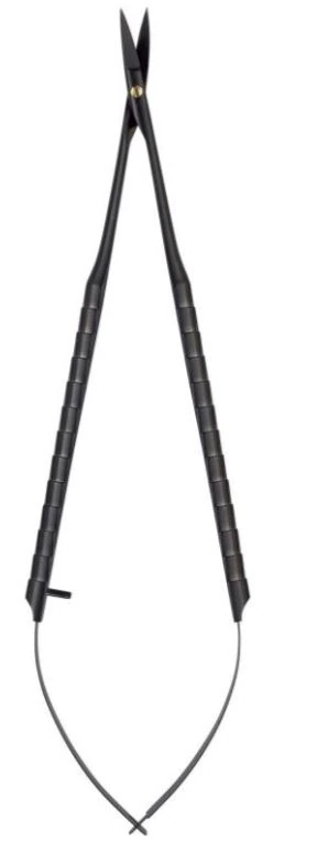 Hu-Friedy Black Line Castroviejo Microsurgical Scissors, Curved, Super-Cut, 6-1/2", Stainless Steel, 1/Pk, 694649