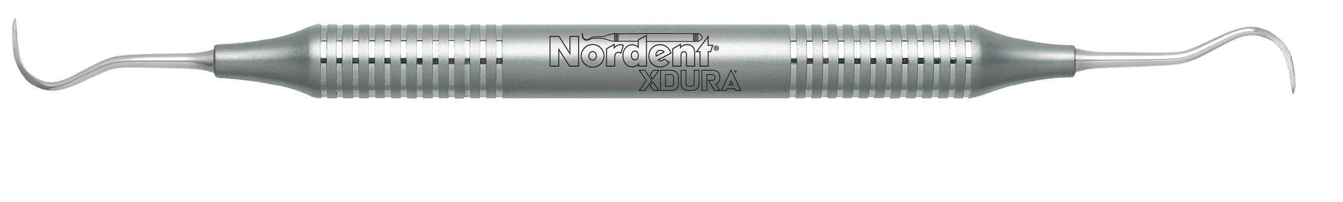 Nordent XDURA N67 Anterior Offset Sickle Scaler, Double End, H6/H7, DuraLite Round Handle, RENSN67