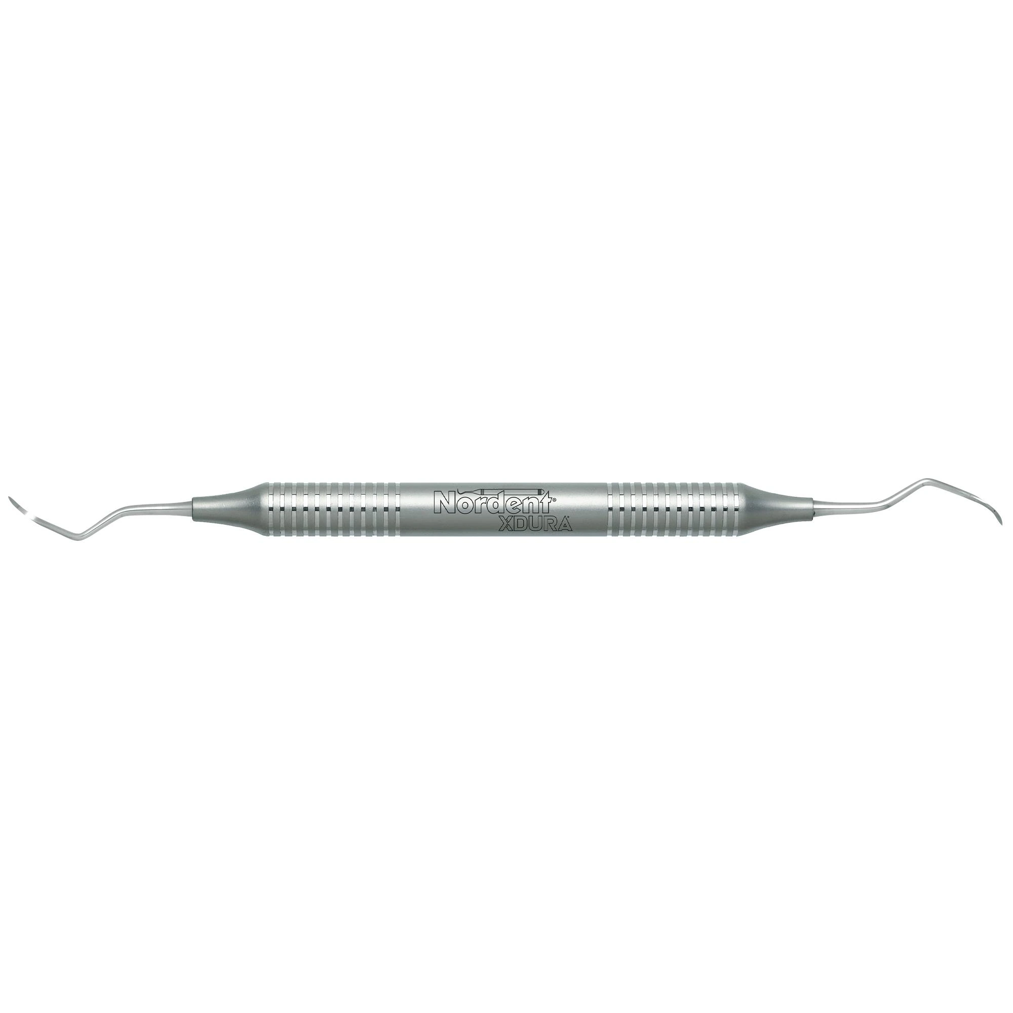 Nordent XDURA Posterior Sickle Scaler #204, Double-Ended, DuraLite Round Handle, Stainless Steel, RENS204