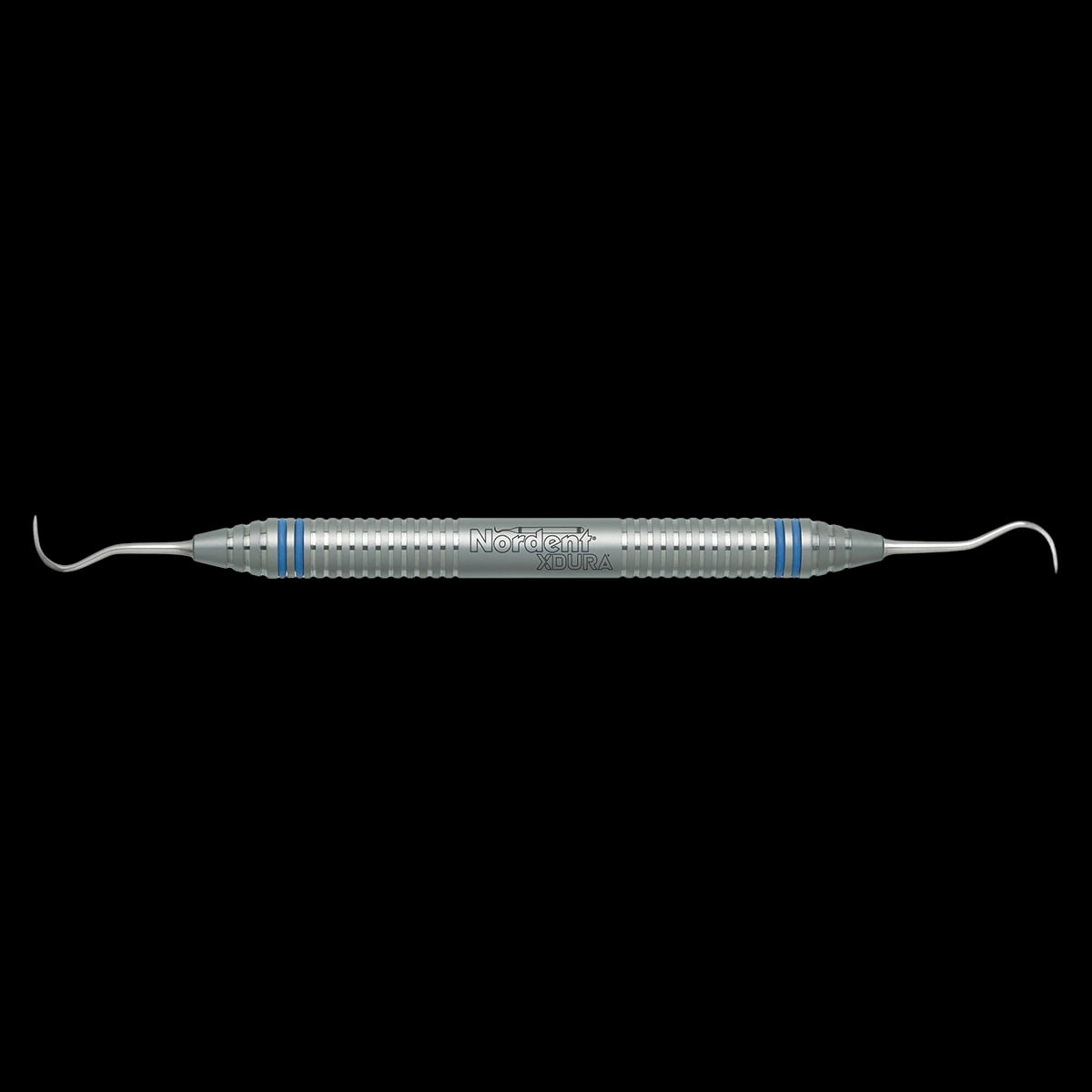 Nordent XDURA Double-Ended Offset Sickle Scaler N67 (H6/H7), DuraLite ColorRings Handle, Stainless Steel