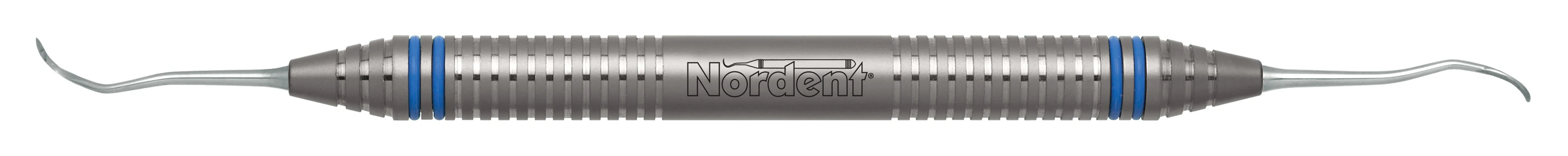 Nordent Sickle Scaler #204SD, Distal Posterior, Double-End, DuraLite ColorRings Handle, Stainless Steel, CESC204SD