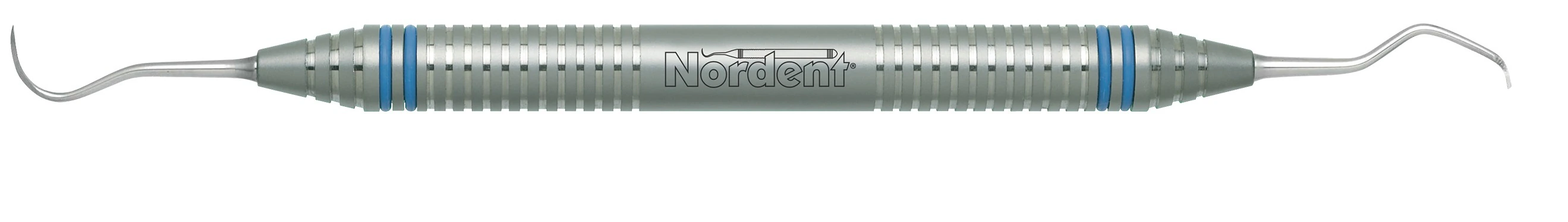 Nordent Sickle Scaler #N5//48, Sickle/Hoe, Anterior, Double End, DuraLite ColorRings Handle, Stainless Steel