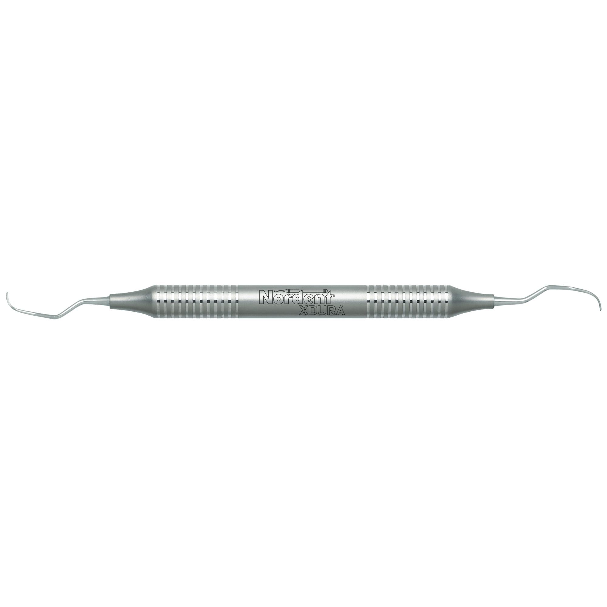 Nordent XDURA Universal Curette, Langer #3-4, Double-Ended, DuraLite Round Handle, Stainless Steel, RENSLN3-4