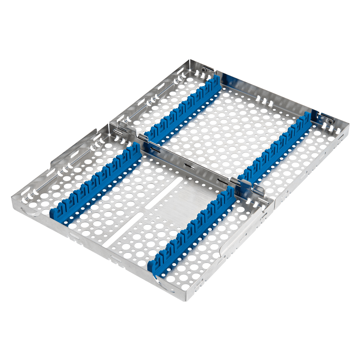 Nordent Cassette Double-Sided Stainless Steel, Medium Blue, 16 Instruments, 5 1/2 in W x 8 in L x 1 1/4 in H, C3