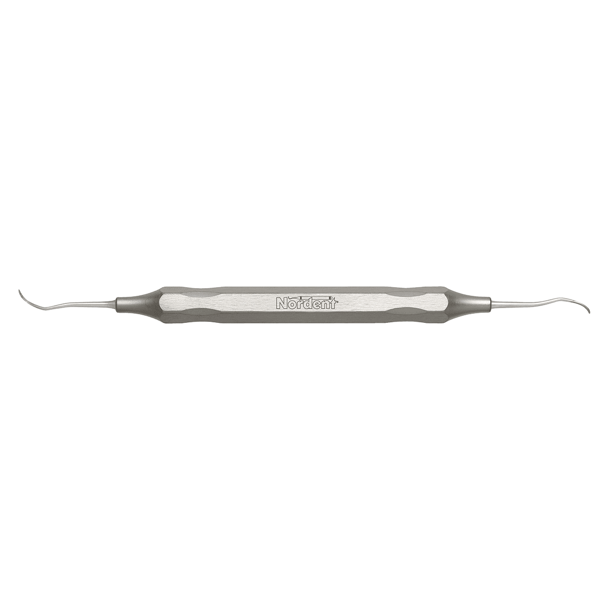 Nordent Sickle Scaler #204SD, Posterior Distal, Double End, DuraLite Hexagonal Handle, Stainless Steel