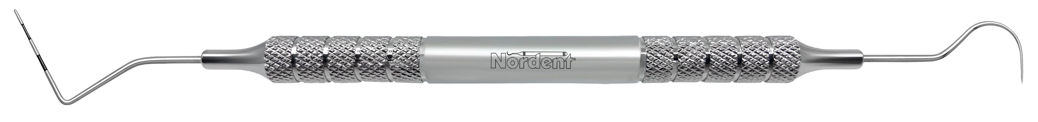 Nordent Color Coded Expro, Double-Ended Explorer #23 / Probe #N33, 3-6-9-12 mm Markings, Medium Round Handle