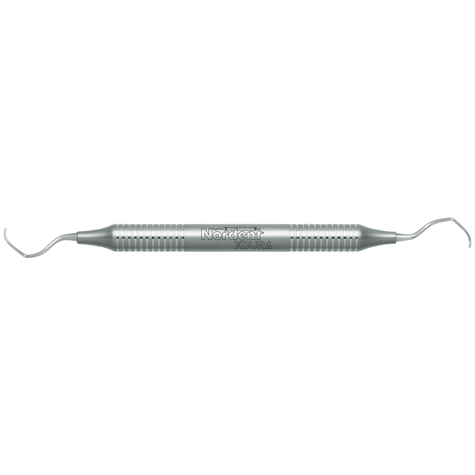 Nordent XDURA Universal Curette, Langer #17-18, Double-Ended, DuraLite Round Handle, Stainless Steel, RENSLN17-18