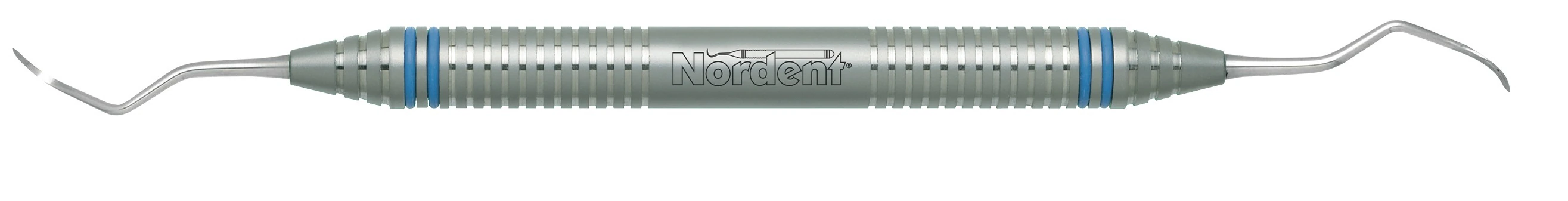 Nordent #204 Posterior Sickle Scaler, Double-Ended, DuraLite ColorRings Handle, Stainless Steel, 1/Pkg
