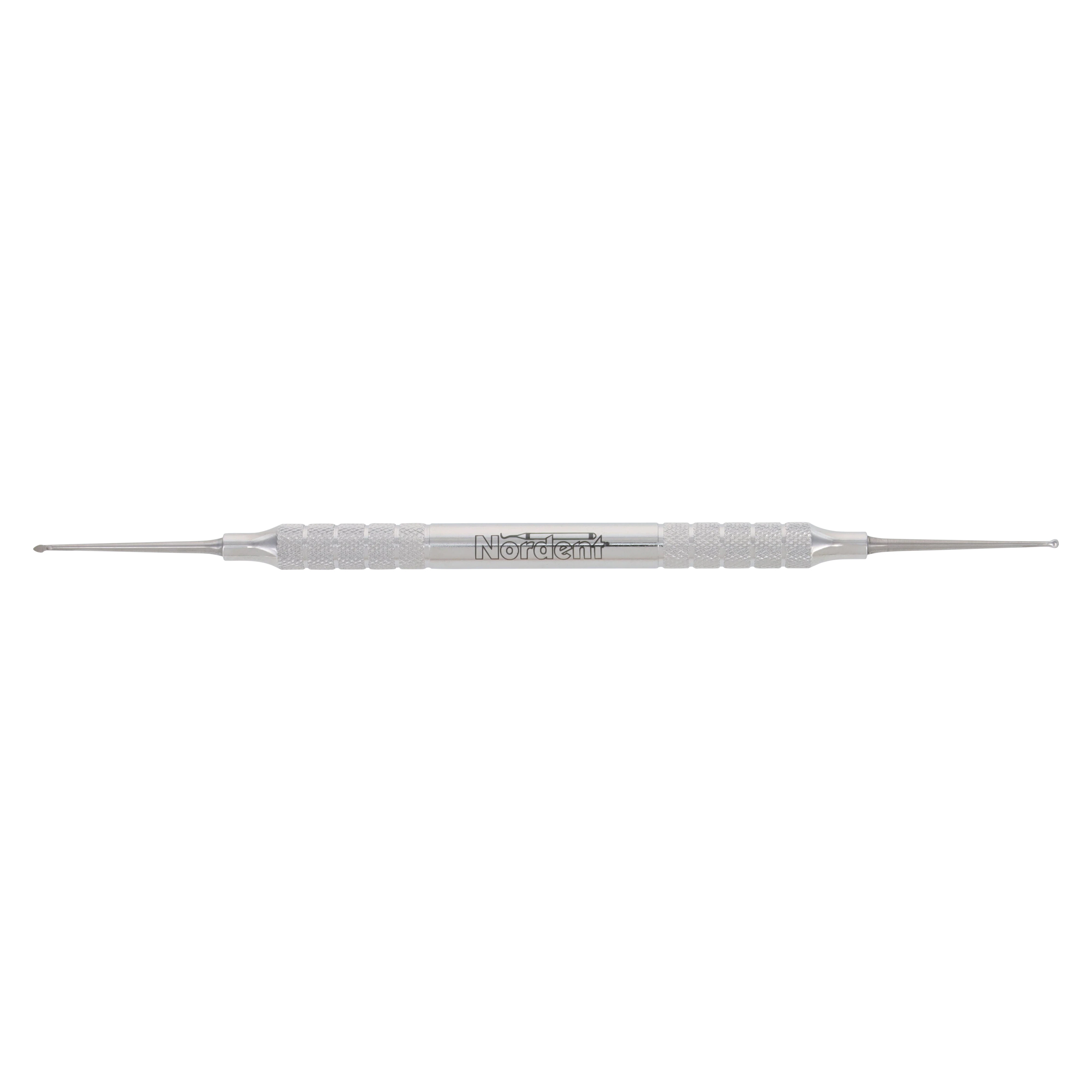 Nordent Cleoid-Discoid Carver #1 (90-93), Double-Ended, Medium Round Handle, 1.5 mm Blade, Stainless Steel
