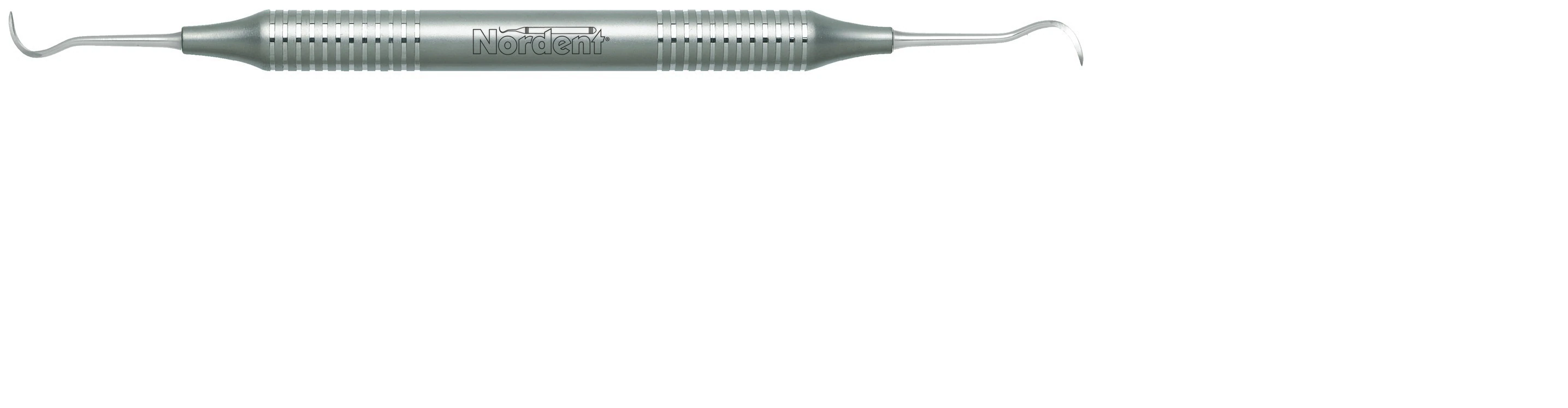 Nordent Universal Offset Sickle Scaler, Double-Ended, #NMJ (R138), DuraLite Round Handle, Stainless Steel