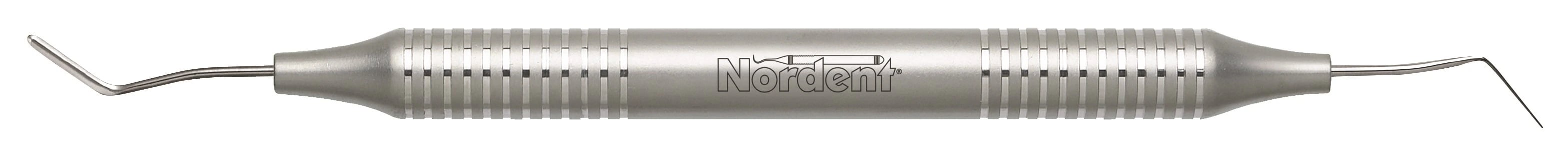 #IPC Ultra-Fine Interproximal Carver, Double-End, DuraLite Round Handle, 10 mm Blade, Nordent