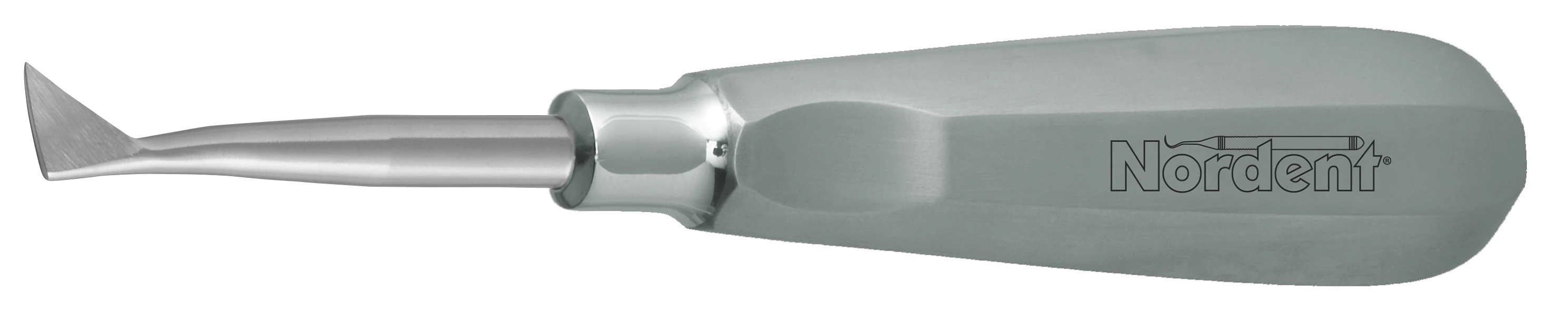 Nordent Cryer #44 Surgical Elevator, Medium Flag, Left, Stainless Steel Handle, Single End, E44