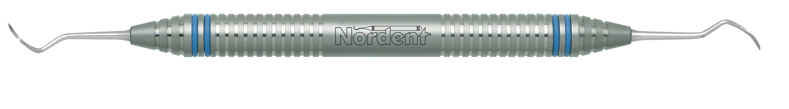 Nordent Sickle Scaler #204S, Posterior, Double End, DuraLite ColorRings Handle, Stainless Steel, CESC204S
