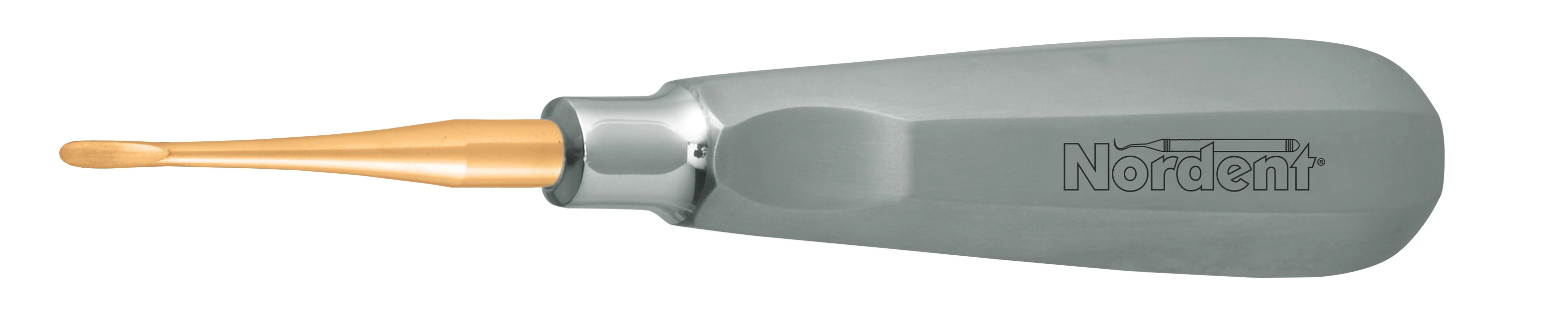 Nordent Apexo #301 Surgical Elevator, Single-End, Straight, Titanium Nitride Coated, 2.5 mm Blade, E301T