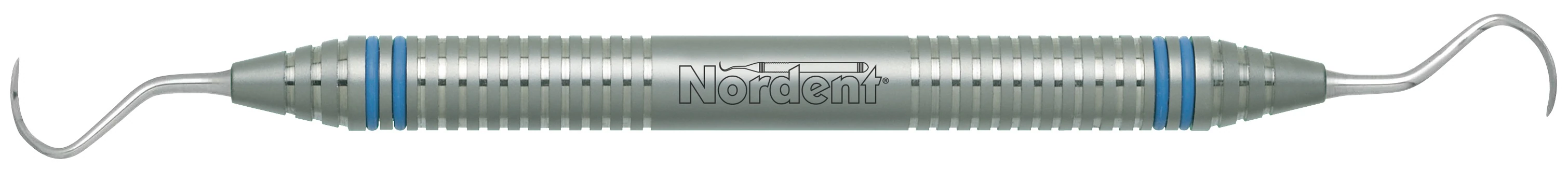 Nordent #129 Universal Sickle Scaler, Double-Ended, Anterior/Posterior, DuraLite ColorRings Handle, Stainless Steel, N129
