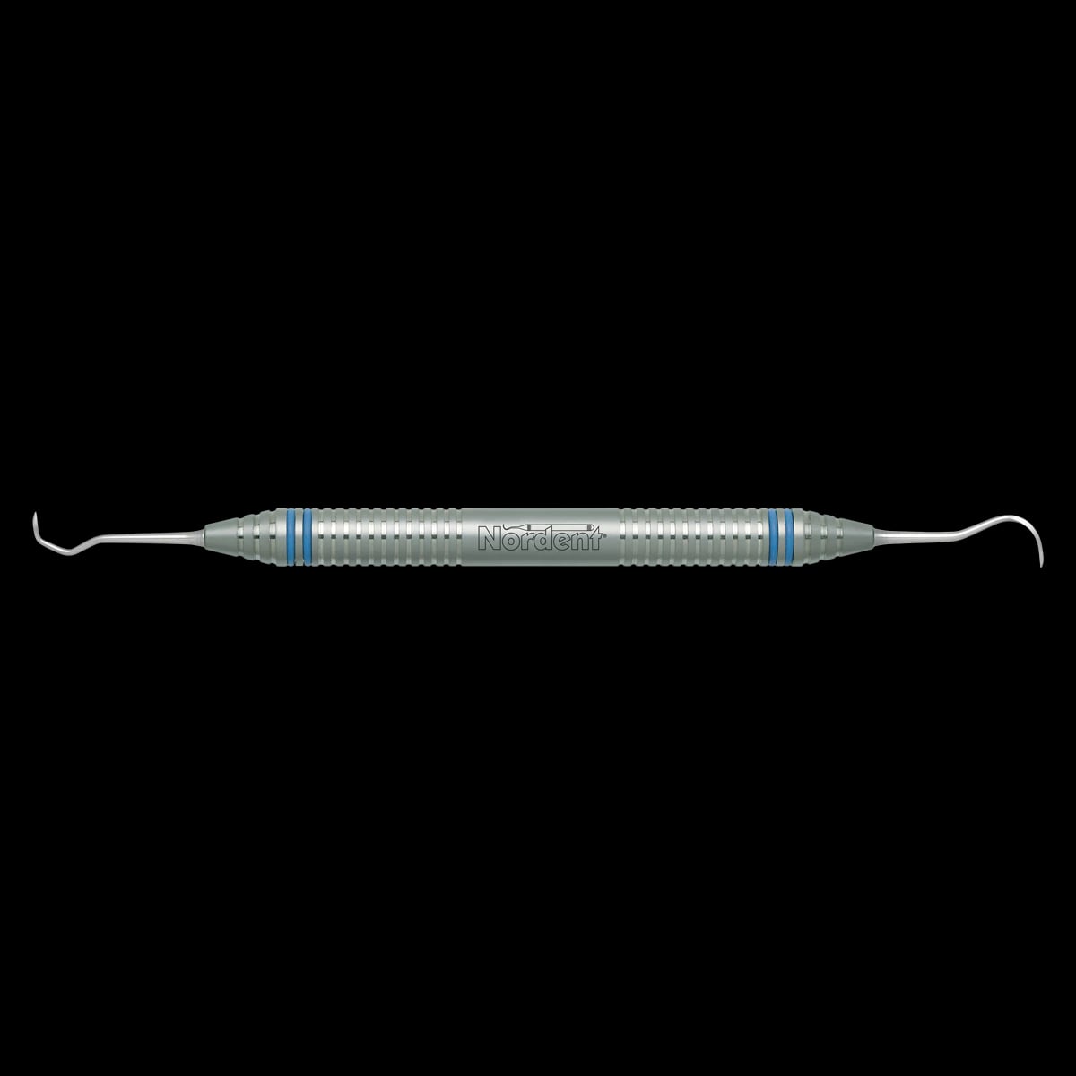 Nordent Sickle Scaler #1S/N5 Jacquette, Anterior, Double End, DuraLite ColorRings Handle, Stainless Steel, 1/Pkg