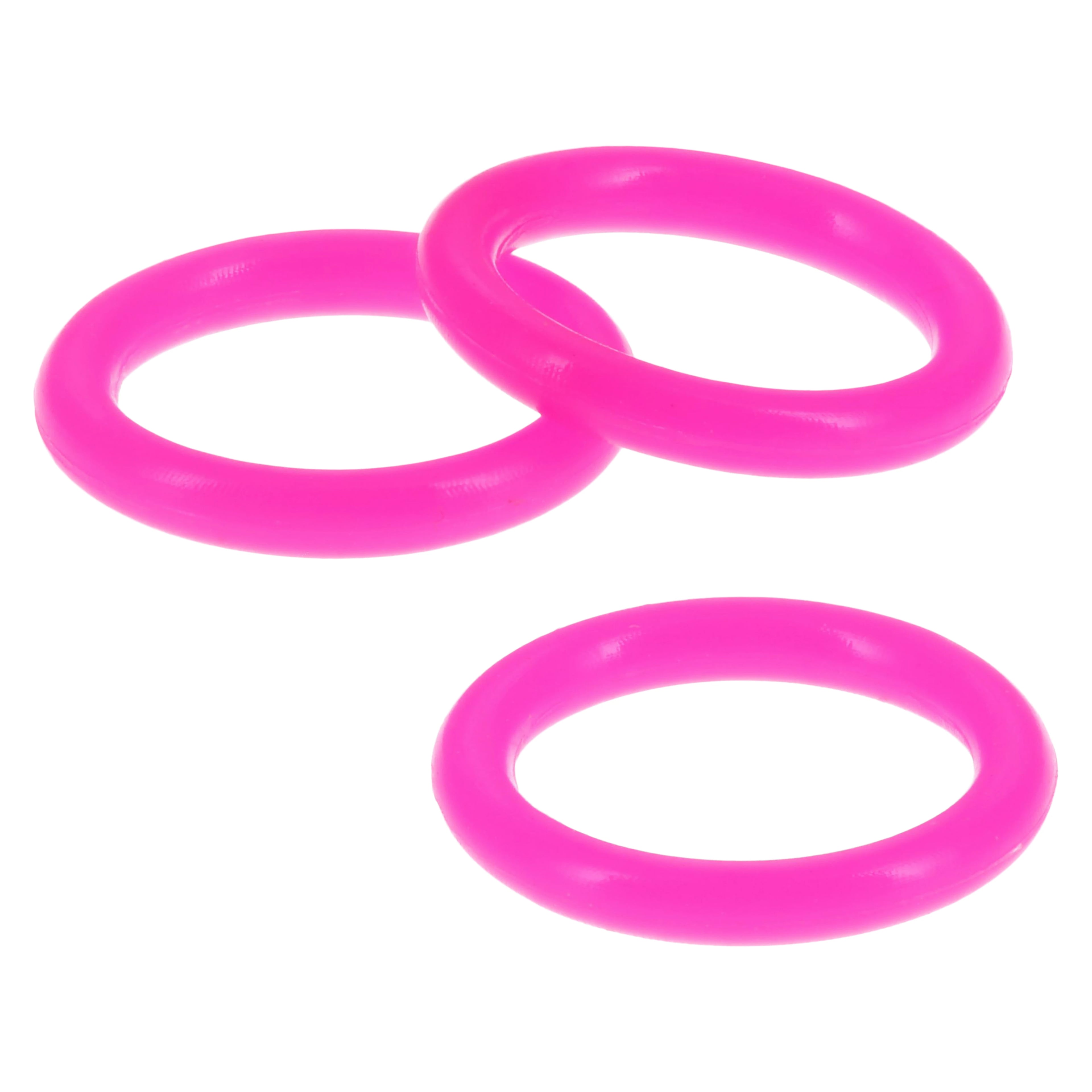 DuraLite ColorRings, Fuscia, Silicone Coated, 3/8 in, 48/Bag, RING-FS