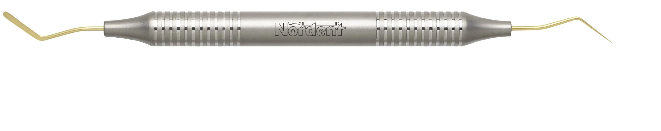 Nordent Composite Placement Instrument, #7T Double Paddle, Double End, Titanium Nitride Coated, DuraLite Round Handle, REPFI7T
