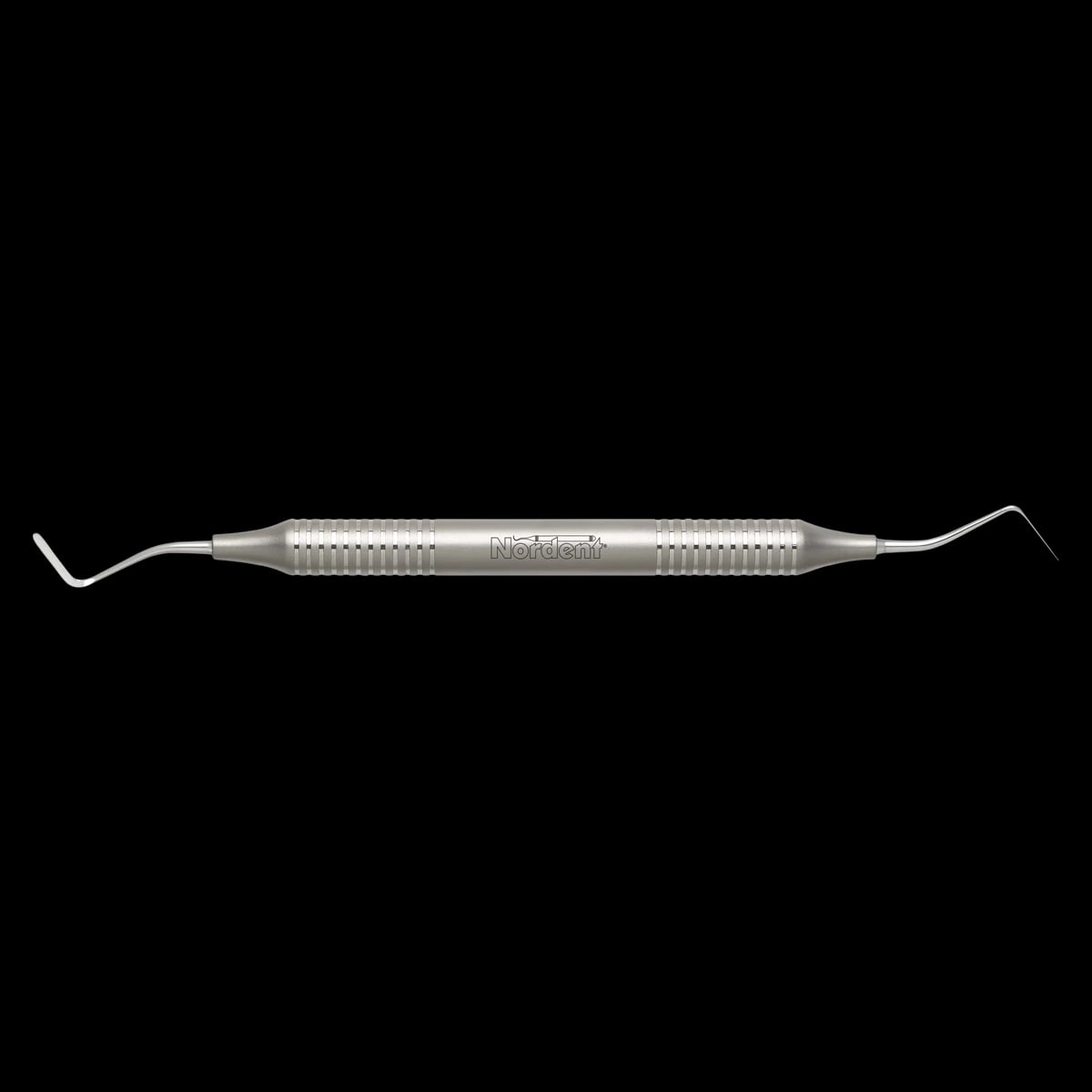 Nordent Gingival Cord Packer #N122, Plain Tips, Opposing Angles, Double-Ended, DuraLite Round Handle