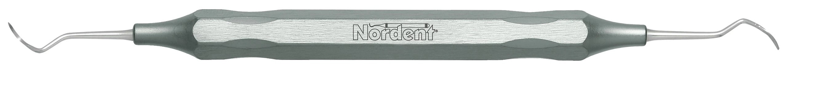 Nordent Sickle Scaler #204S, Posterior, Double End, DuraLite Hexagonal Handle, Stainless Steel, 1/Pkg