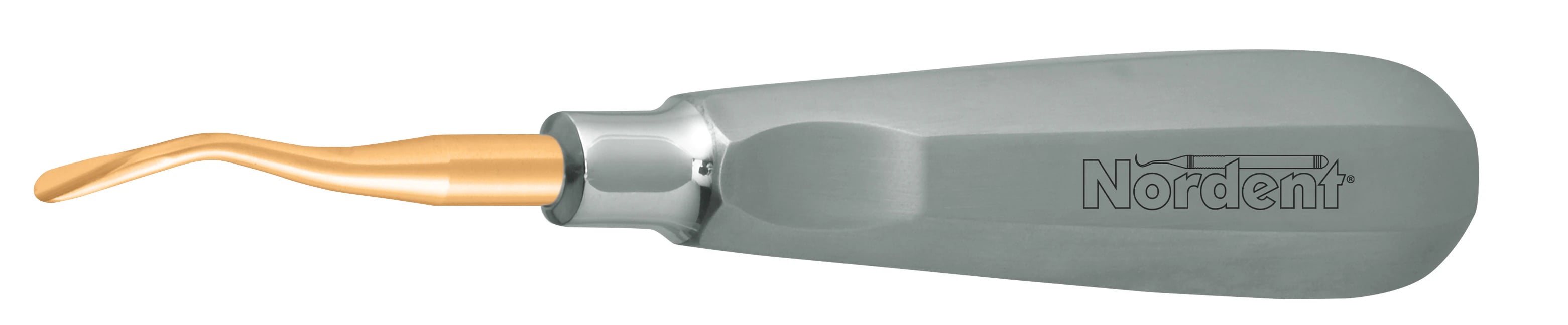 Nordent #77R Rhodes Back-Action Surgical Elevator, Titanium-Nitride Coated Blade, 3.7mm, E77RT