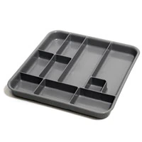 Hu-Friedy IMS Signature Series Tub Insert, 10 Compartments, Gray, 9-3/4" x 10-3/4" x 1-1/32", IMS-1423