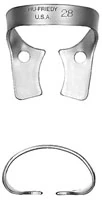 Hu-Friedy Satin Steel Rubber Dam Clamp, #28, Wingless, Lower Molars, 1/Pk
