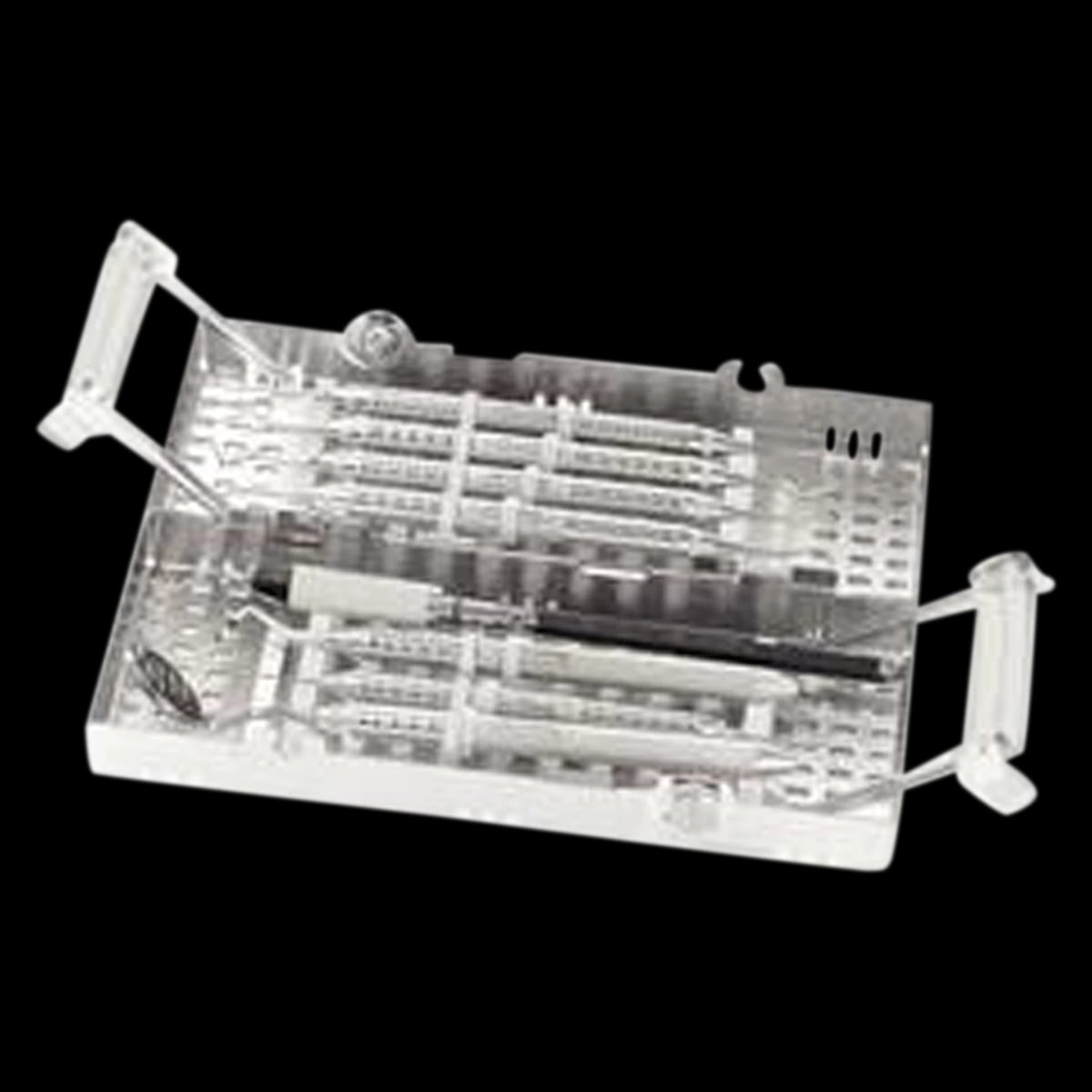 Hu-Friedy IMS Signature Series Double-Decker Cassette, 8-Instrument Capacity, Gray, 3" x 8" x 1.5", IM9081