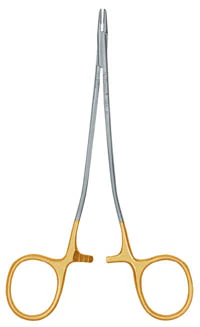 Hu-Friedy Fine Swedish Pattern Perma Sharp Needle Holder, 15 cm (6"), Tungsten Carbide, Gold Plated, FSP