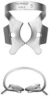 Hu-Friedy Satin Steel Rubber Dam Clamp, Winged, Size 5, Large Upper Molars, 1/Box