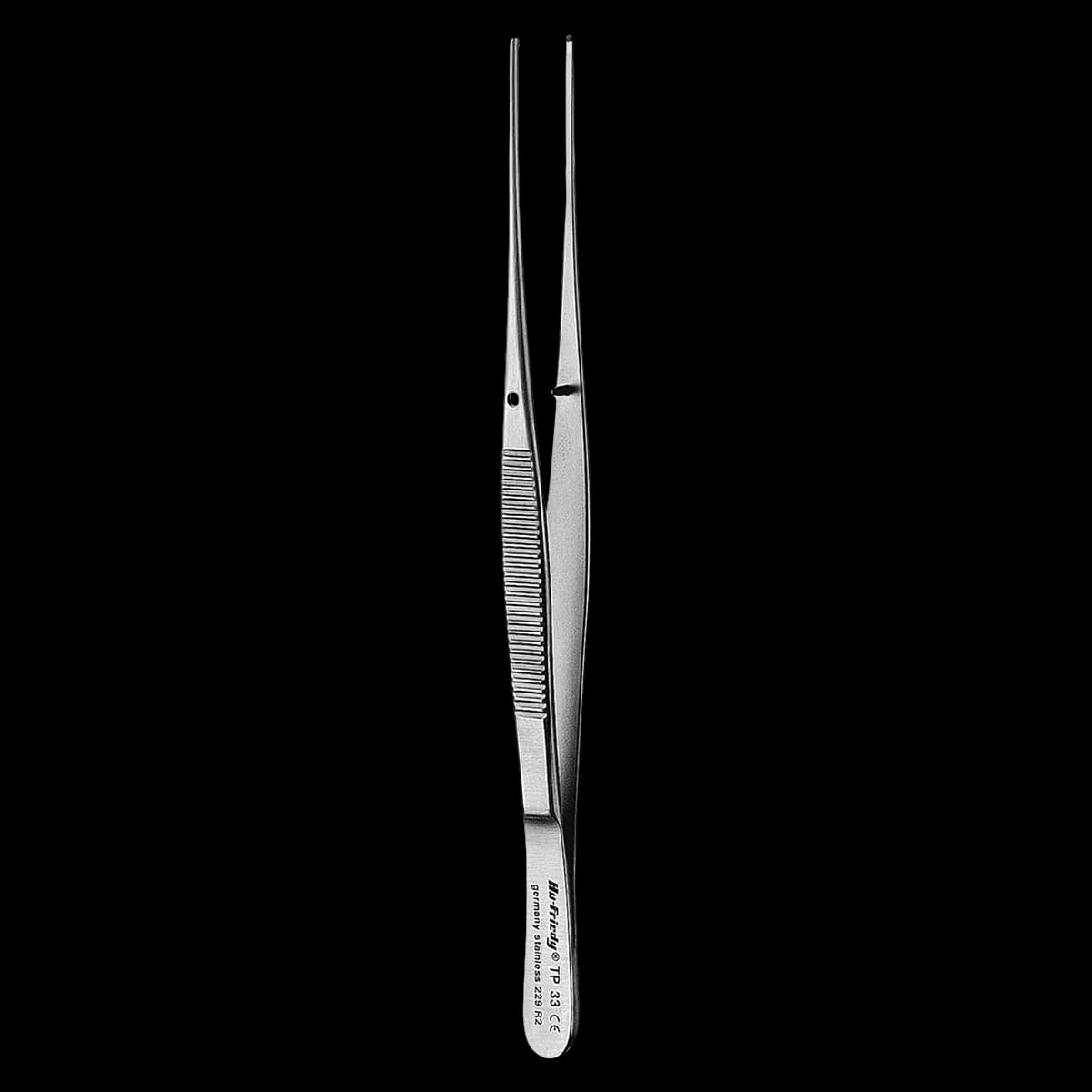 Hu-Friedy 33 Semkin-Taylor Tissue Pliers, 1x2 Teeth, Straight, 5 in, Stainless Steel, TP33