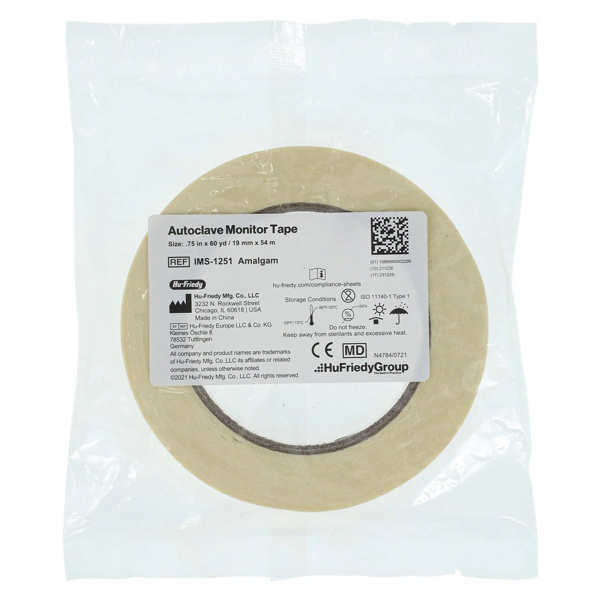 Hu-Friedy IMS Pre-Printed Monitor Tape, Amalgam, 3/4" x 60 yd, IMS-1251