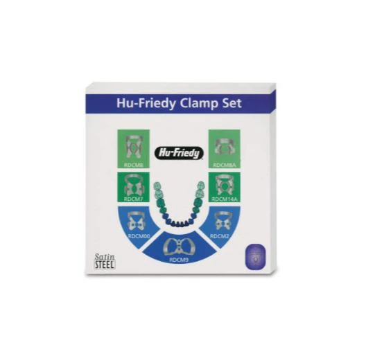 Hu-Friedy Rubber Dam Clamp Set, Satin Steel, 7/Pk, RDCSET7