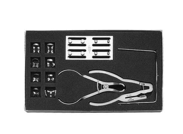 Hu-Friedy #8 Clamps and Accessories Rubber Dam Kit, Complete Introductory Set with Forceps, Punch, Frame, Templates, and 8 Clamp Sizes