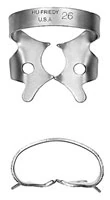 Hu-Friedy Satin Steel Rubber Dam Clamp, Winged, Size 26, Small Lower Molars, 1/Box, RDCM26